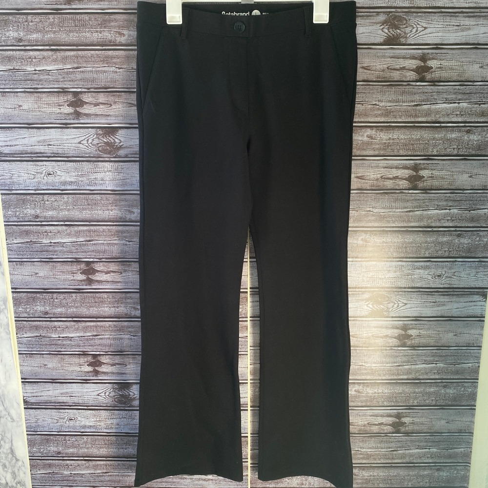 Betabrand Women's Pants Size L Petite‎ Black Pull-On Stretch